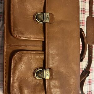 Vintage Queros Volare Group leather briefcase.